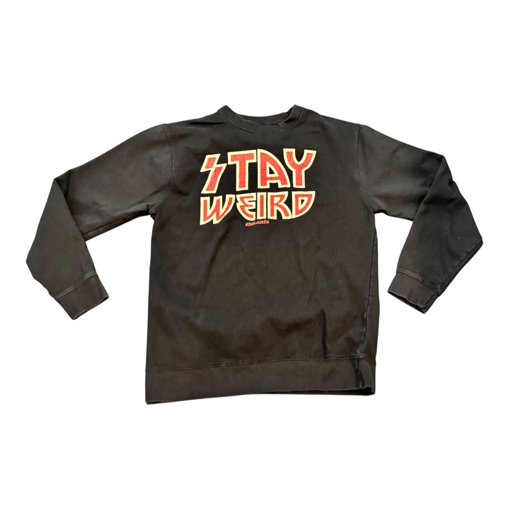 Stay Weird Polaris Graphic Print‎ Crewneck Sweatshirt Black Medium
